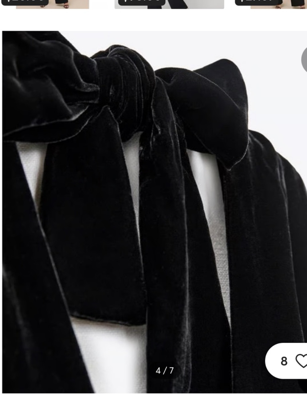 ZARA Black Velvet Halter Wide-Leg Jumpsuit - Picture 3 of 7